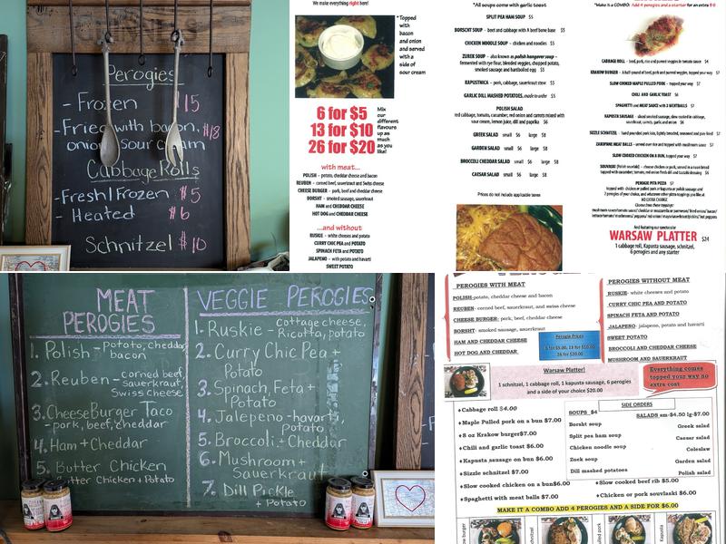 Perogie Palace Menu