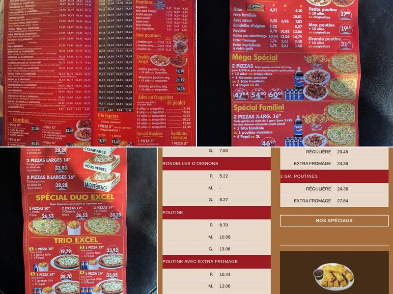 Pizza Excel Menu