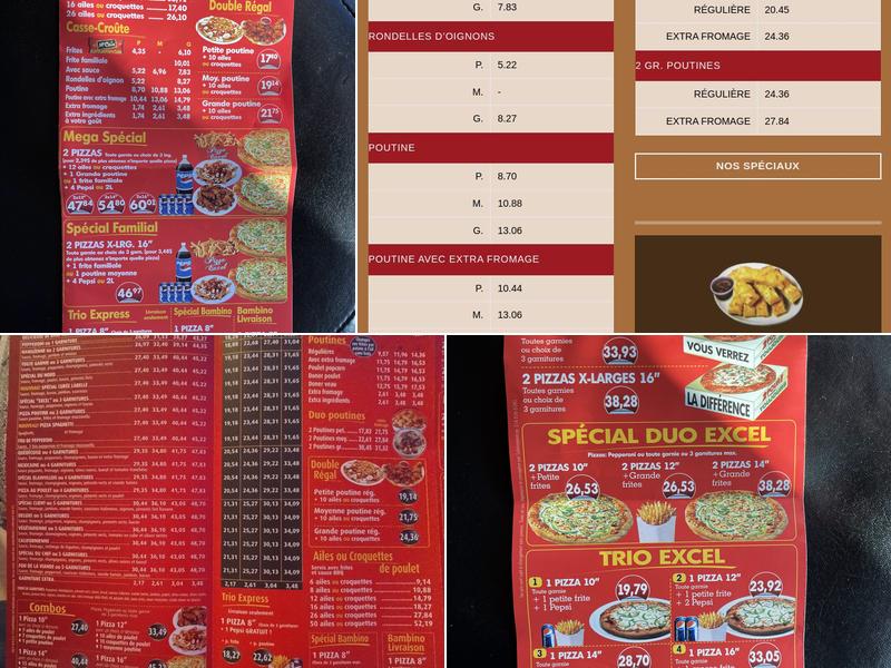 Pizza Excel Menu