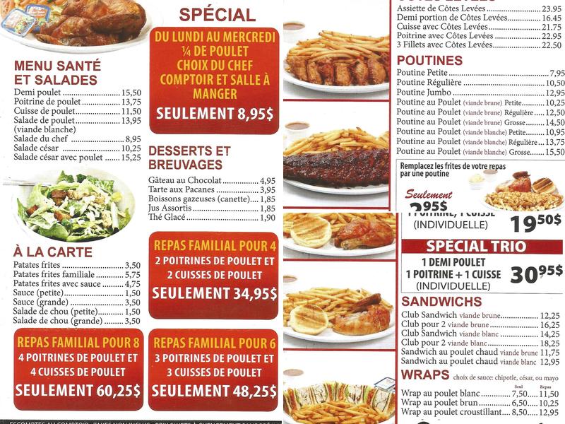 Restaurant Coq-O-Bec Menu