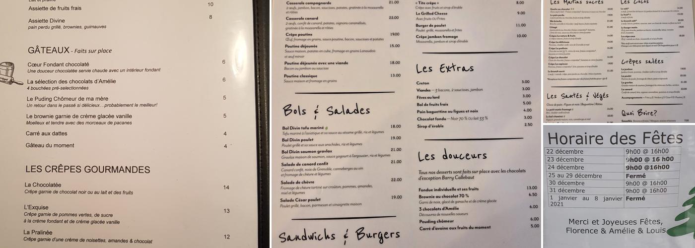 Le Divin Tandem Menu