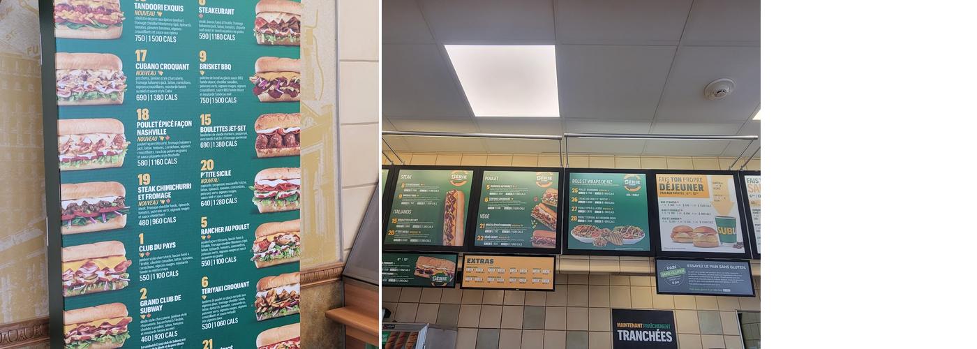 Subway Menu