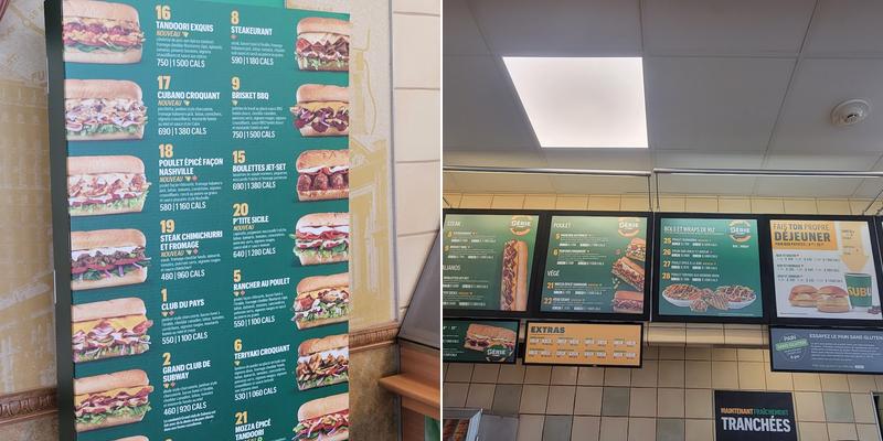 Subway Menu