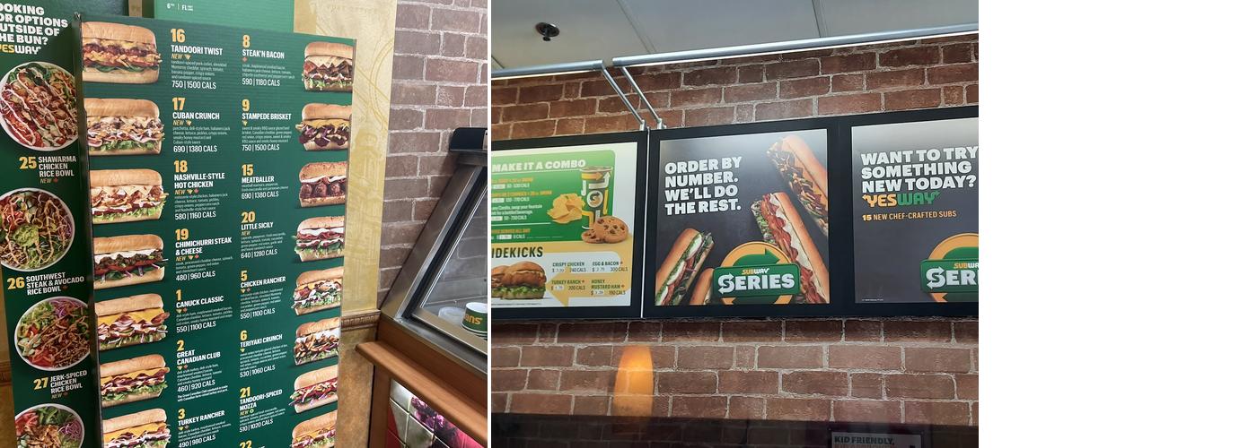 Subway Menu