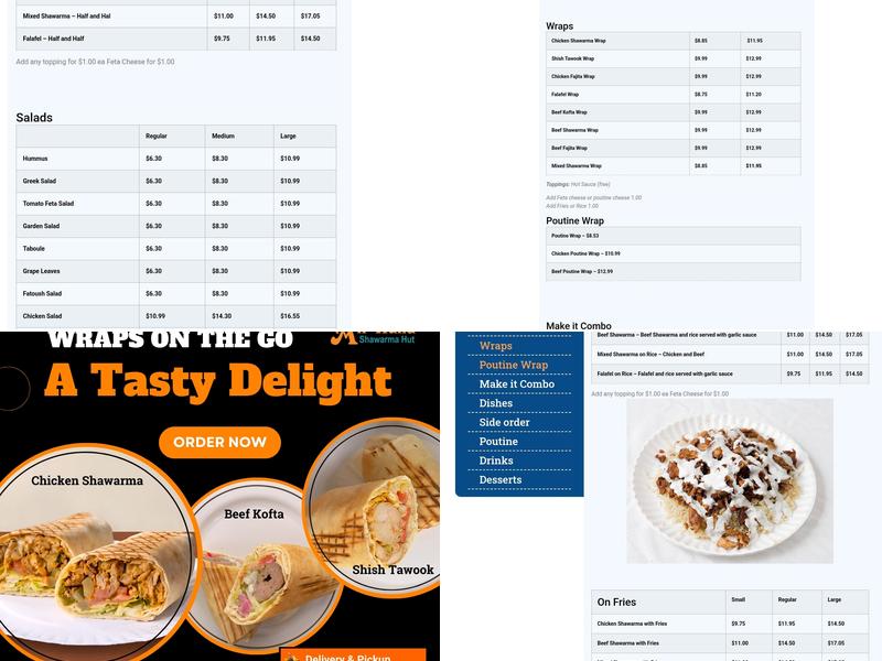 Alf Hana Shawarma Hut Menu