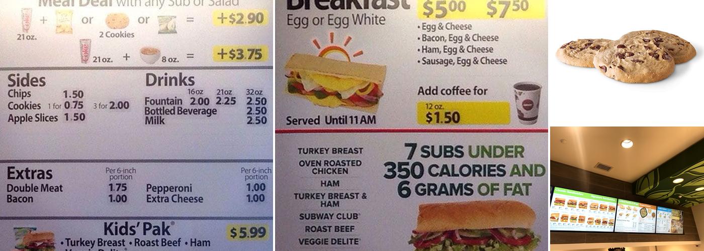 Subway Menu