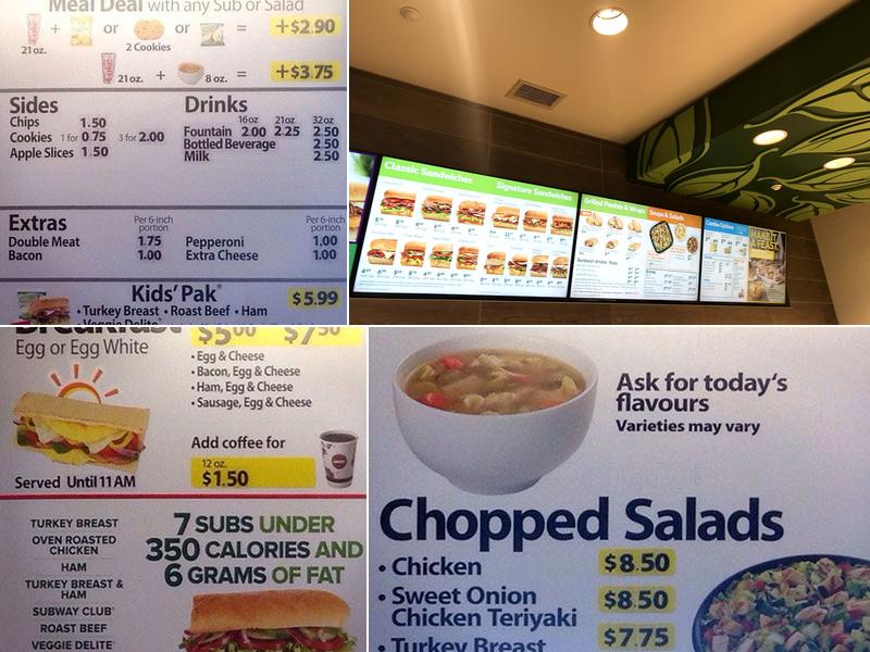 Subway Menu
