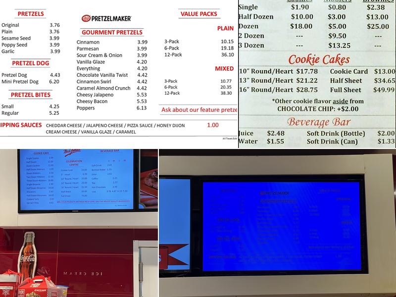 Mrs. Fields / Pretzelmaker Menu