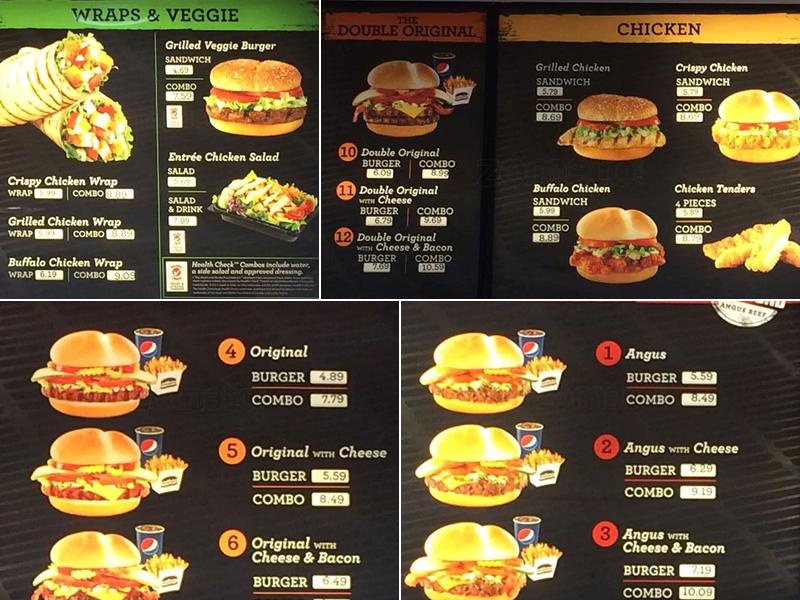 Harvey's Menu