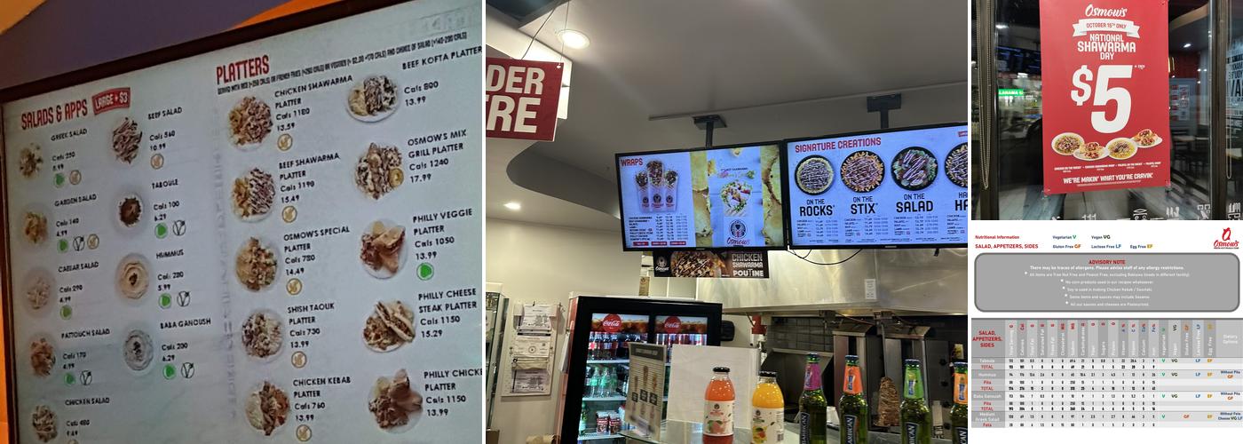 Osmows shawarma Menu