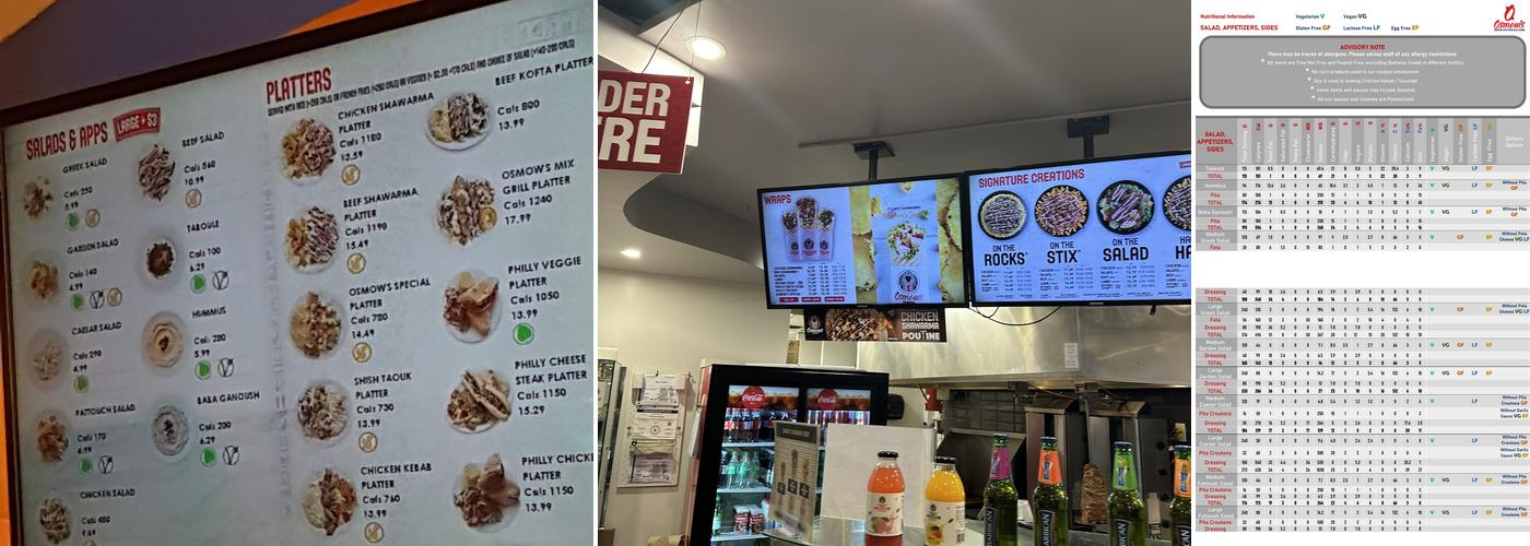 Osmows shawarma Menu