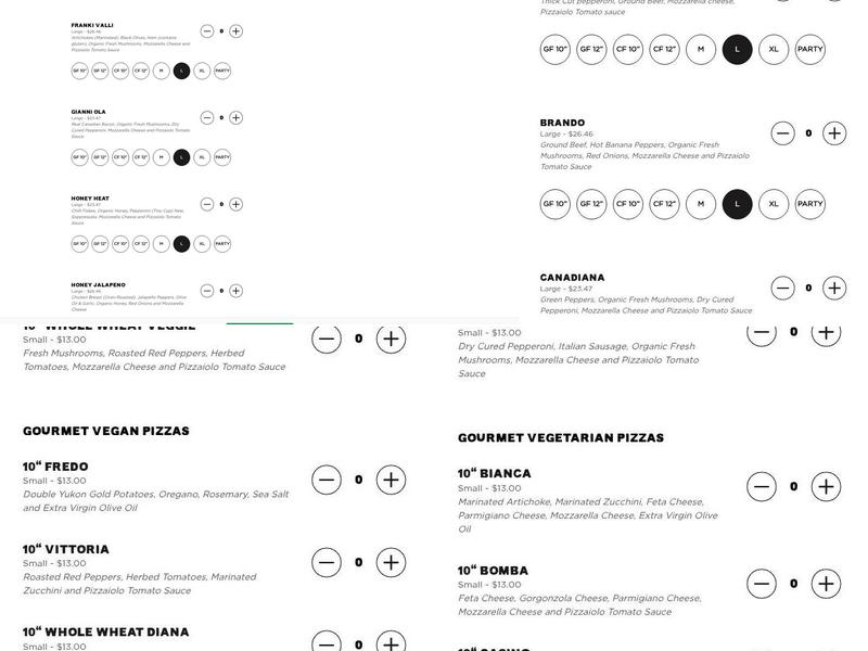 Pizzaiolo Menu