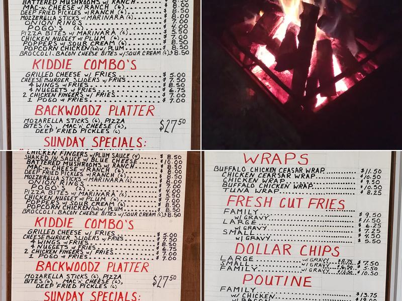 Backwoods Wings & Things Menu