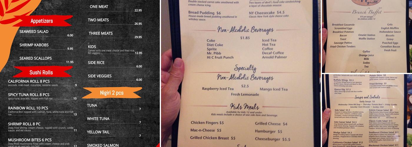 Copper’s Bar & Grill Menu