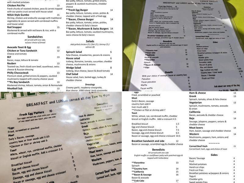 The Fresh Egg Menu