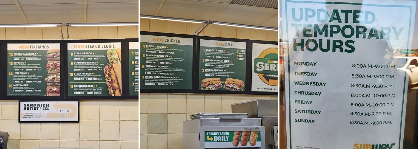 Subway Menu