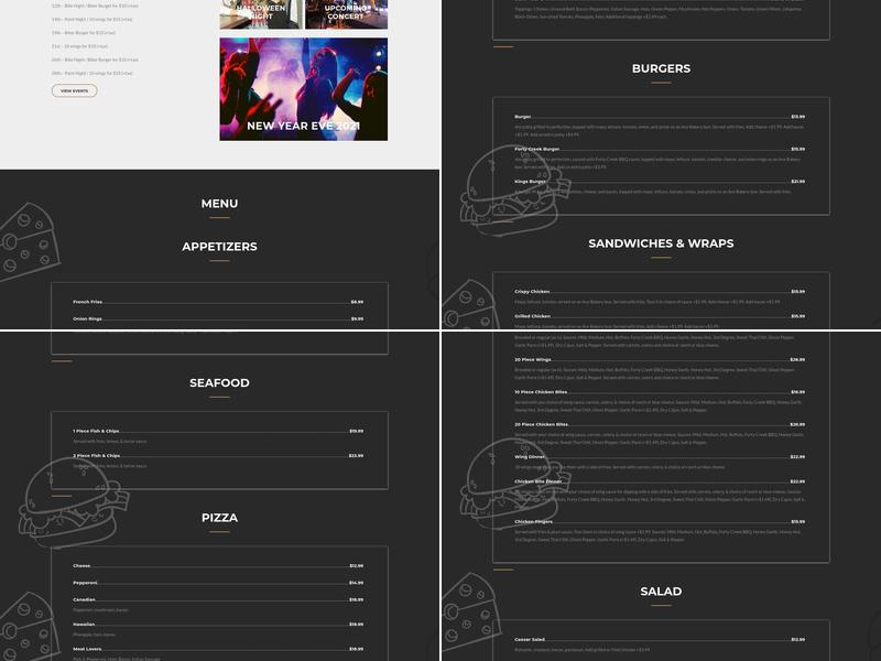 Kings Sports Bar and Grill Menu