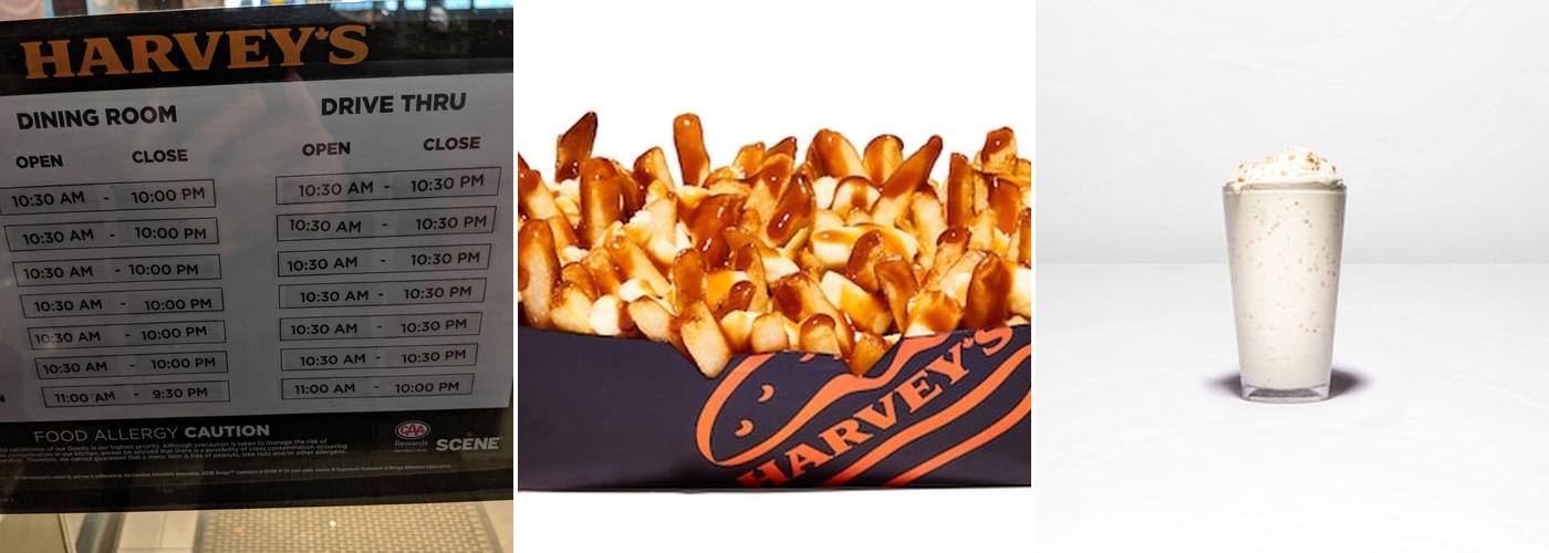 Harvey's Menu