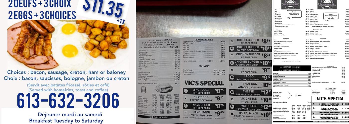Restaurant Vic's Menu