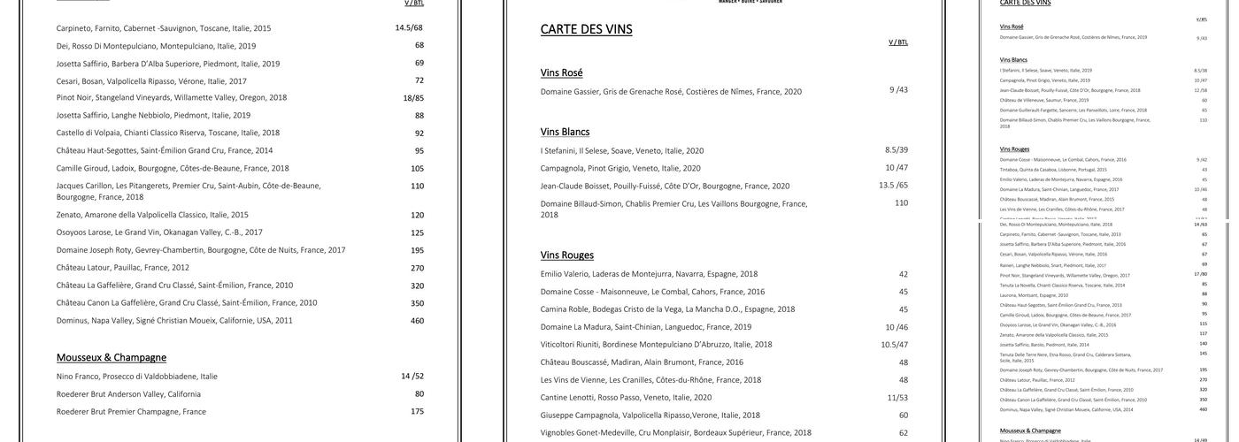Campagna Menu