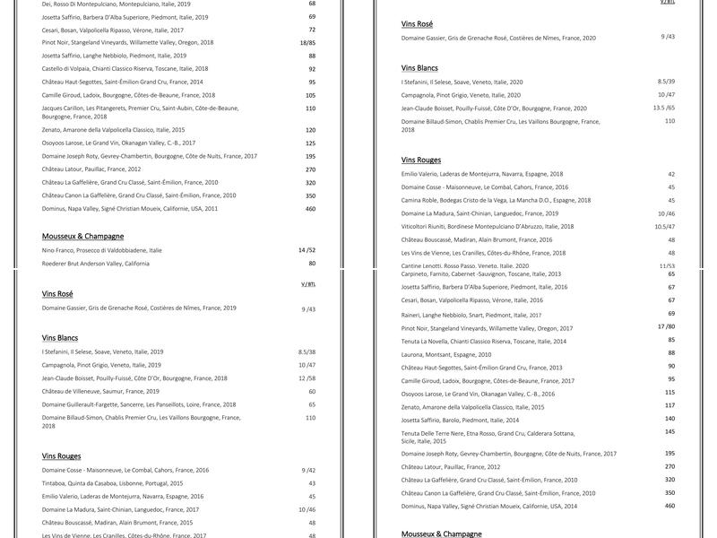 Campagna Menu