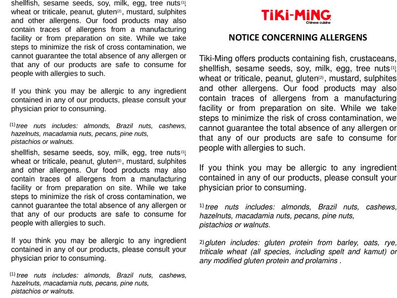 Tiki-Ming Menu