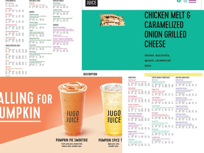 Jugo Juice Menu
