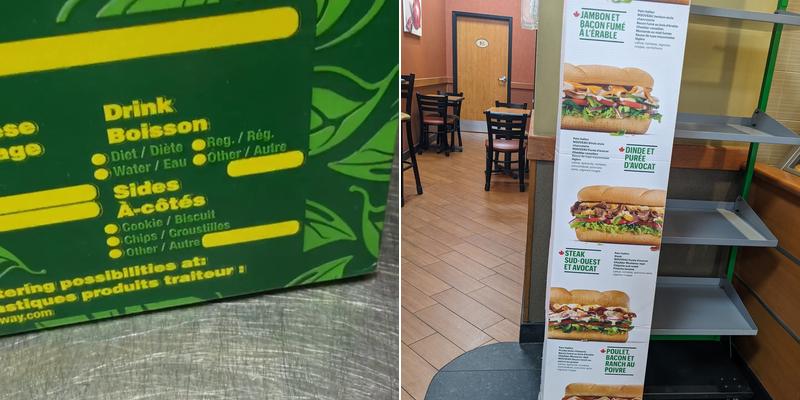Subway Menu
