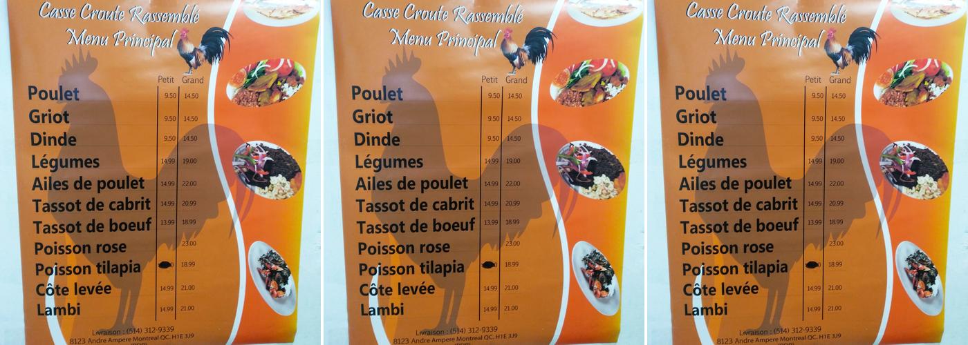 La Belle Merveilleuse Menu