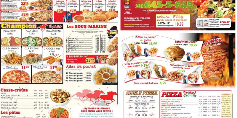 Champion Pizza Menu