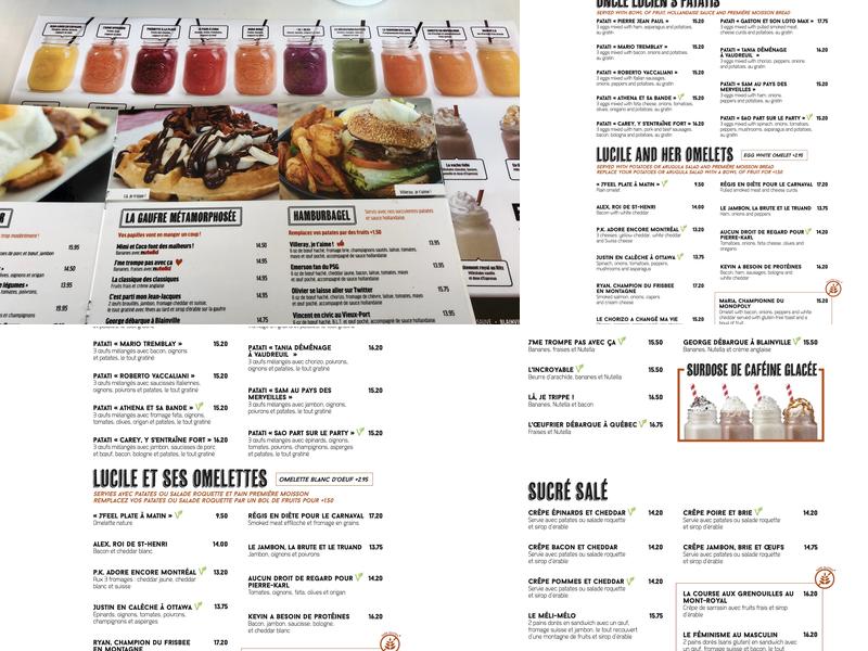 L'Oeufrier Varennes Menu