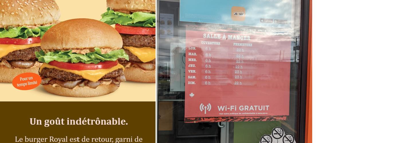 A&W Canada Menu