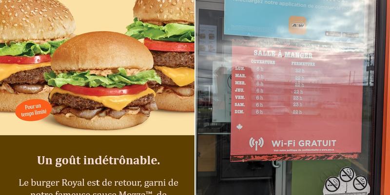 A&W Canada Menu