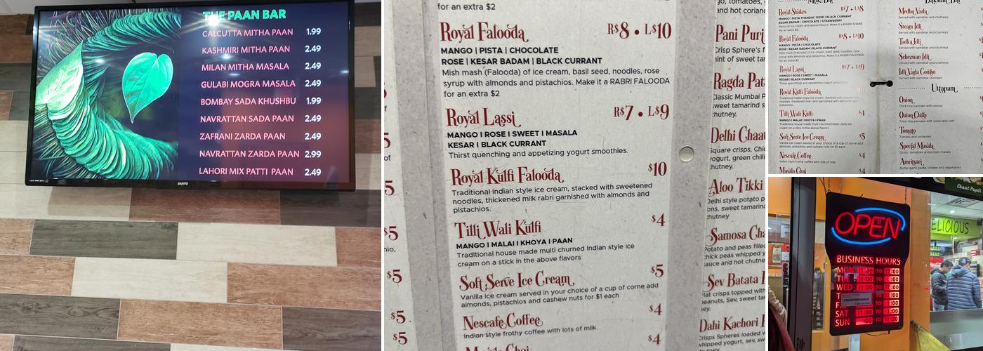 Royal Paan Menu