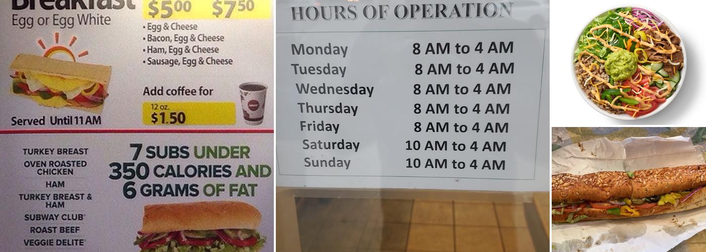 Subway Menu