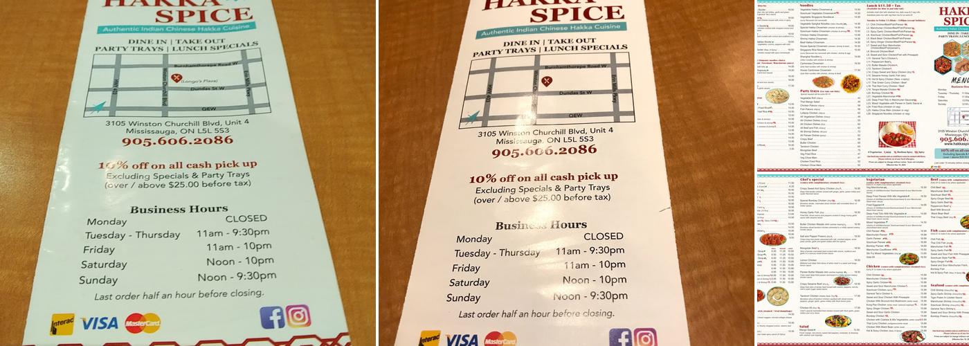 Hakka Spice Menu