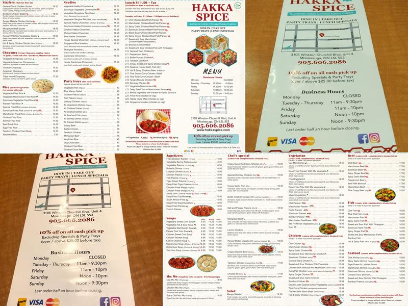 Hakka Spice Menu
