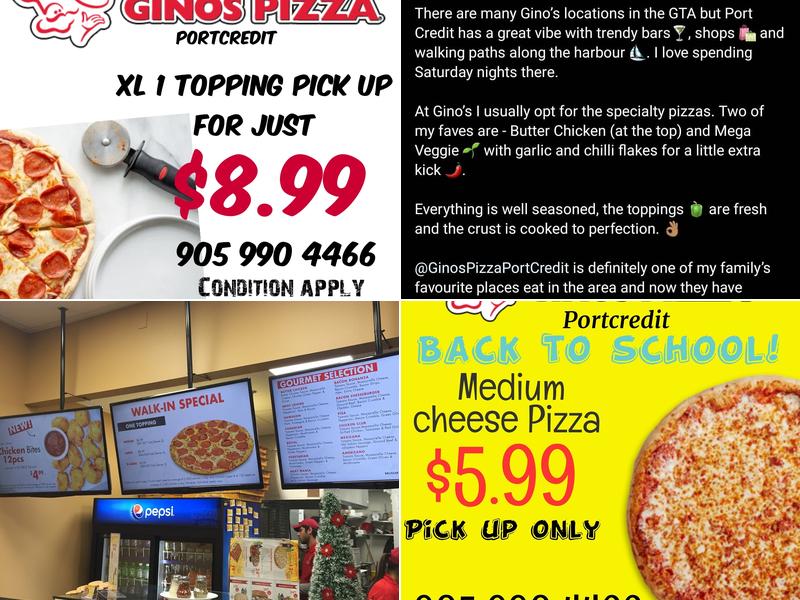 Gino's Pizza, Port Credit Menu