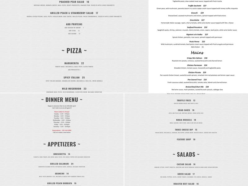 Cavallo Nero Menu