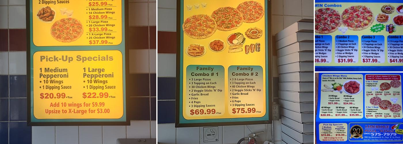 Limeridge Pizza & Wings Menu