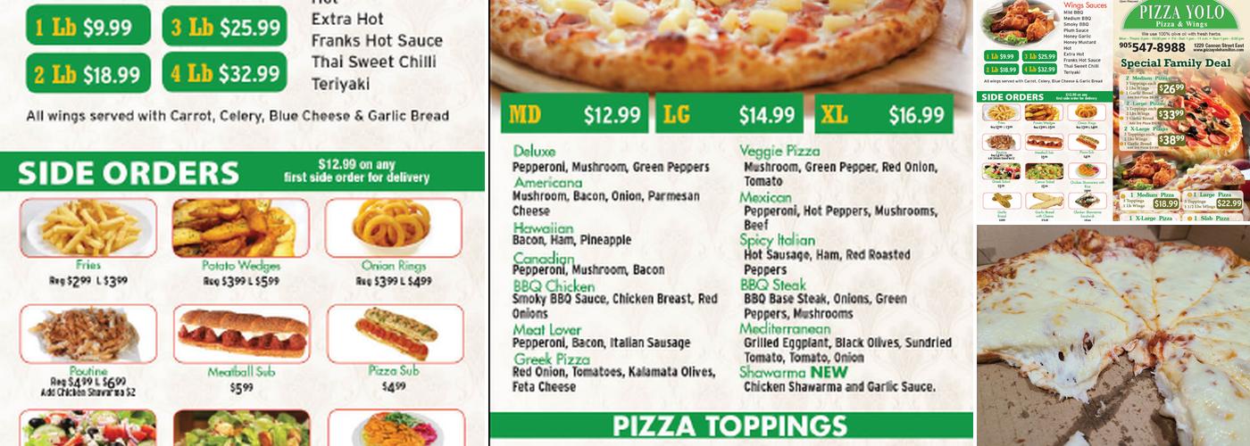 Pizza Yolo Menu