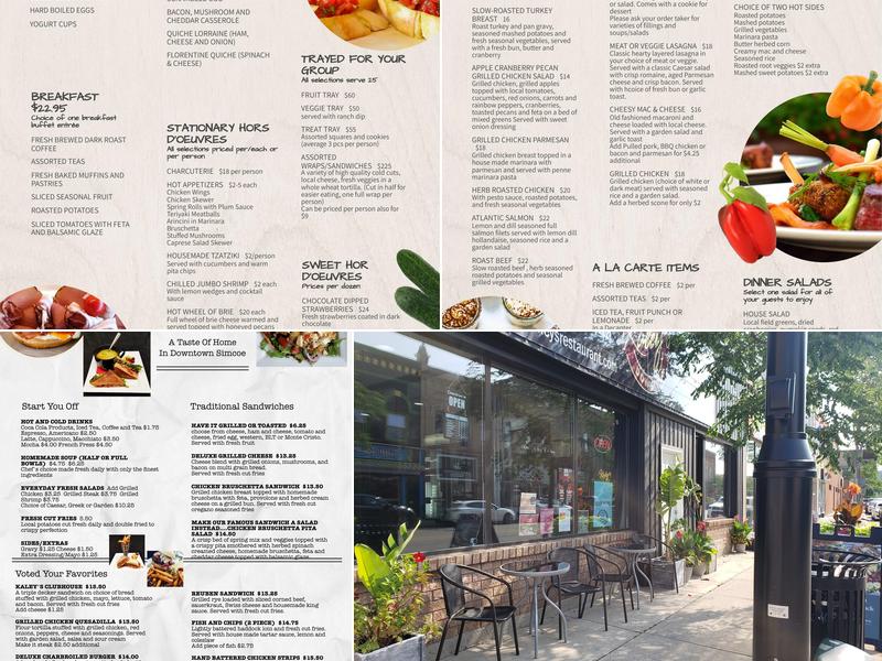 Kaley's Restaurant Menu