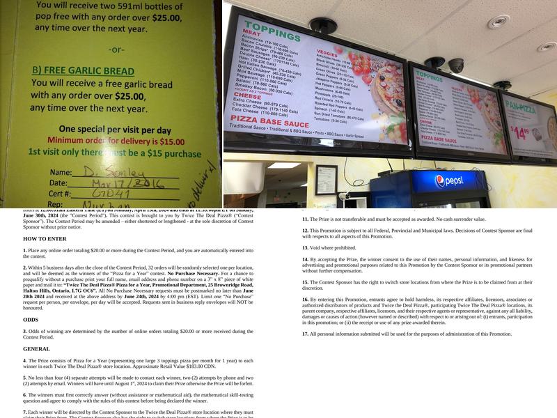 Twice The Deal Pizza Menu