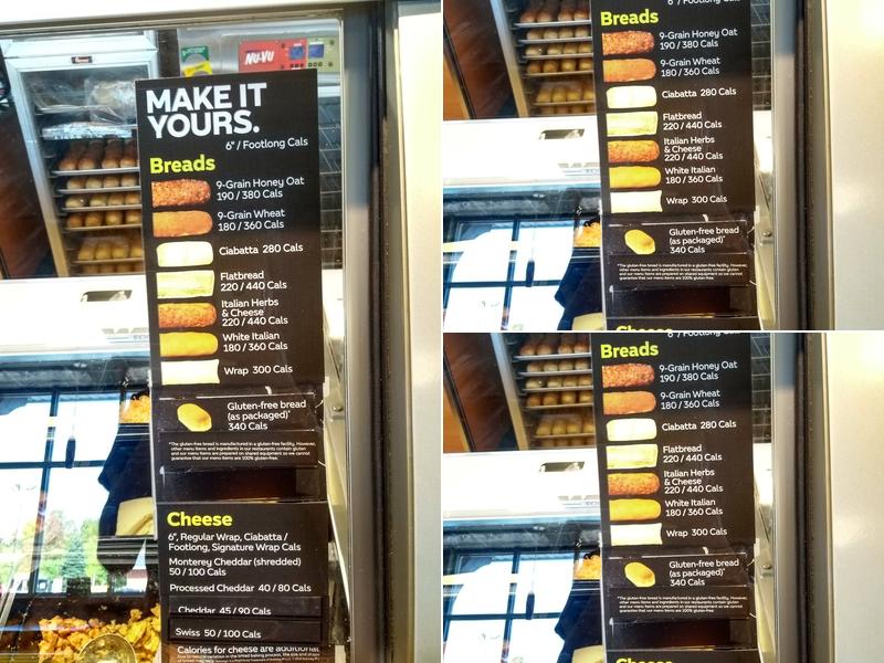 Subway Menu