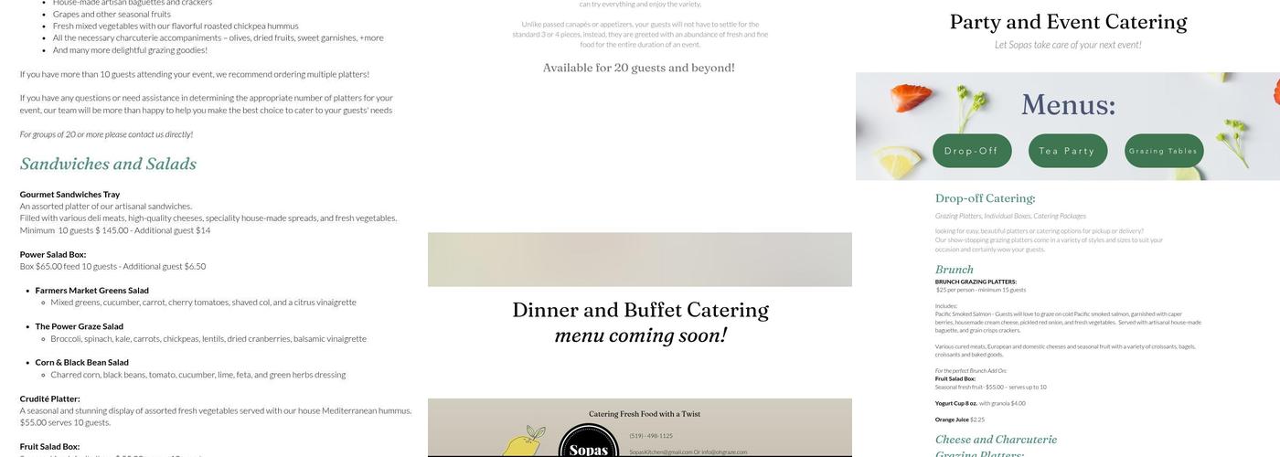 Sopas Kitchen Menu