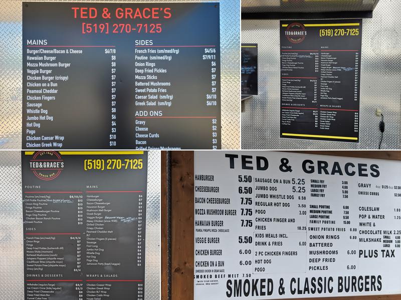Ted & Grace's Menu