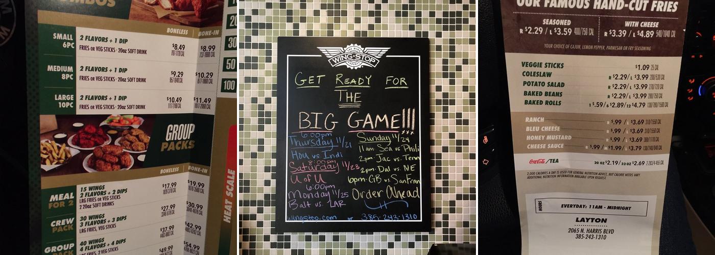 Wingstop Menu
