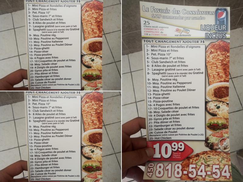 La Station Pizza - Boisbriand Menu