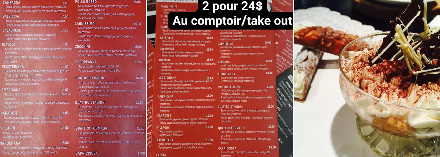 Paparazzi's Pizzeria Moderna Menu