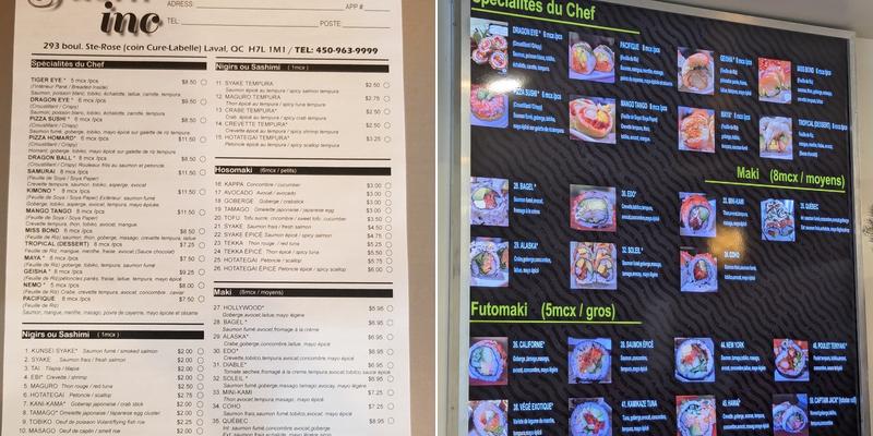 Sushi Inc Menu